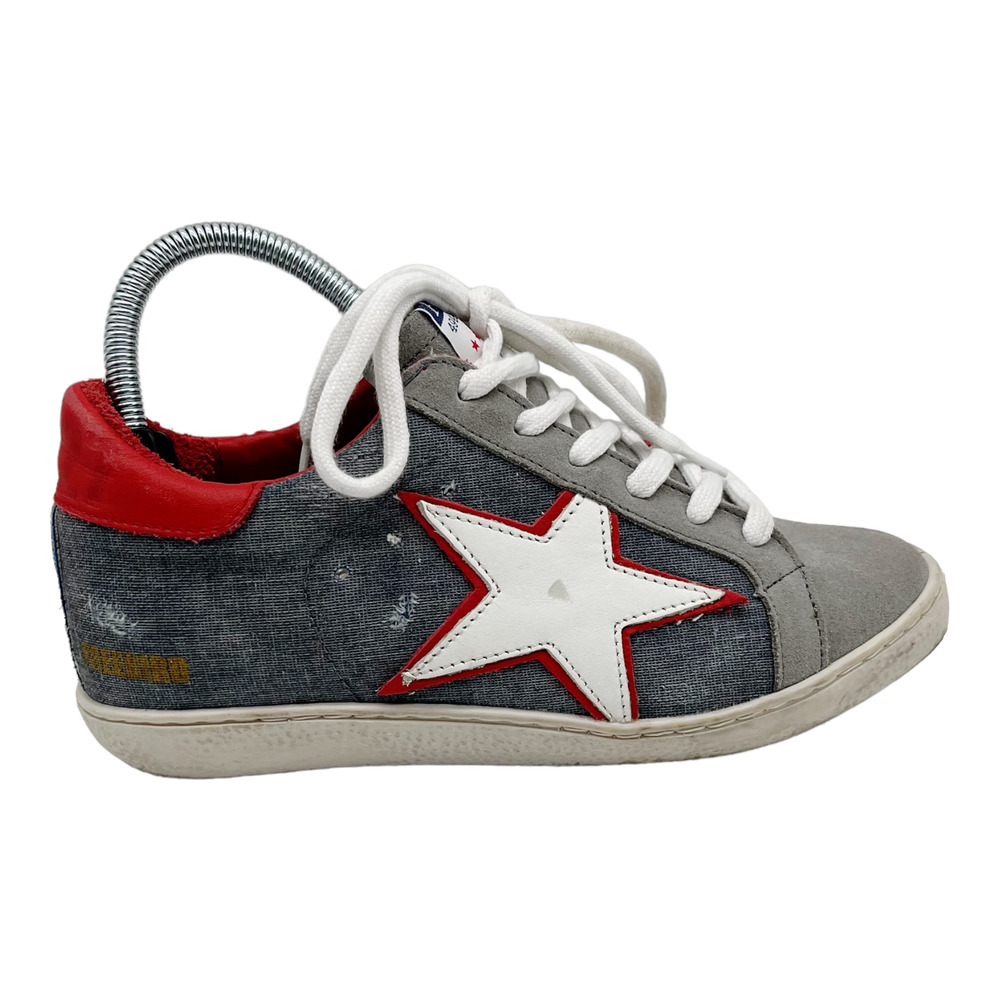 Freebird 927 Distressed Denim Lace Up Sneakers Size 8